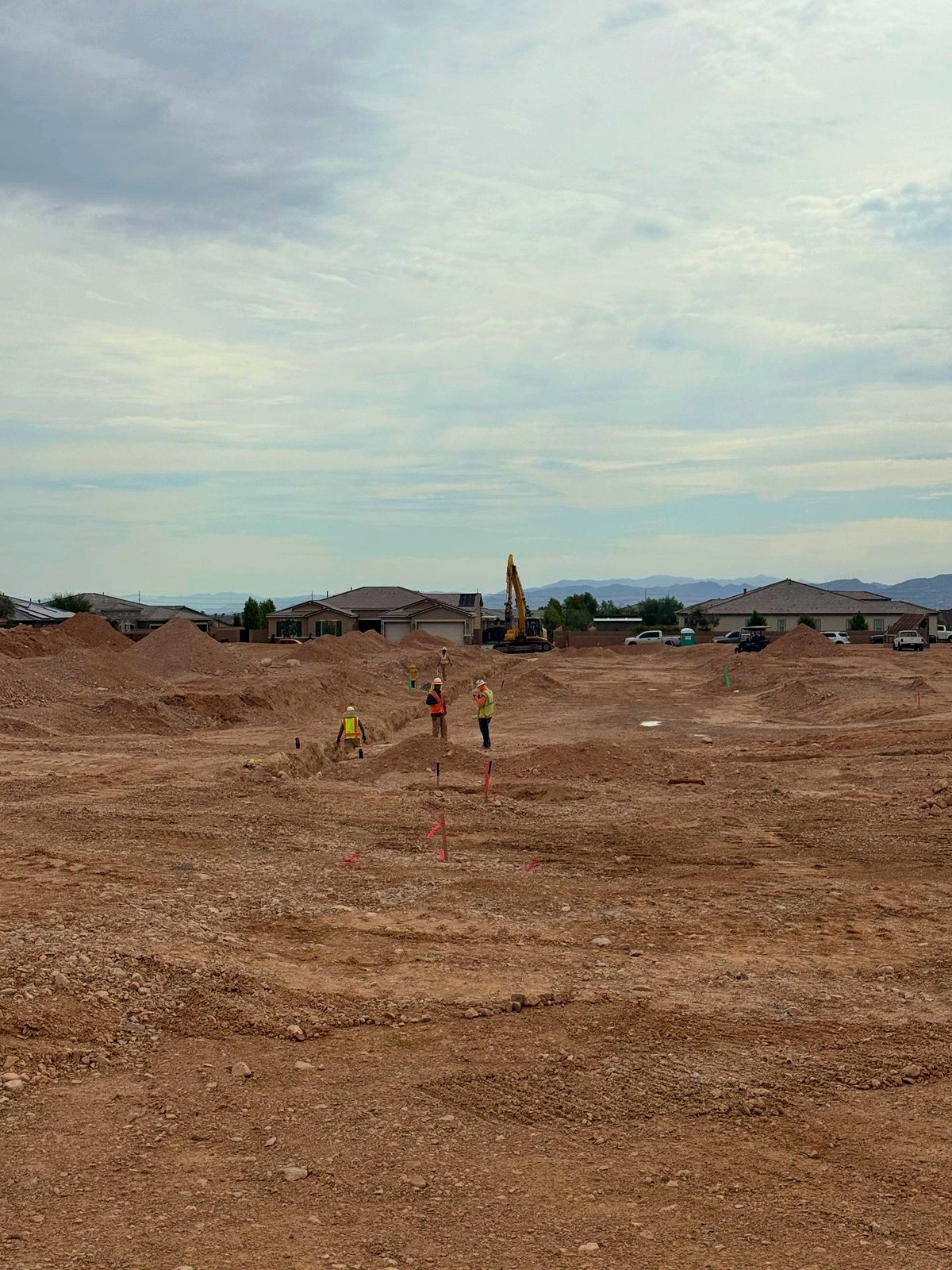 Half-acre homesite being graded